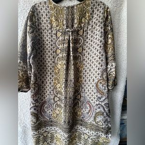 Anthropologie Fig and flower Large floral print sheer top blouse shirt